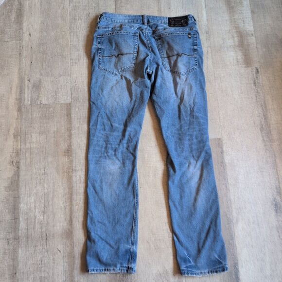 Mens Buffalo Davie Bitton Slim Stretch Skull Worn & Repaired Distressed Jeans 32 - Picture 7 of 11
